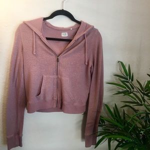 Mauve Pink Cropped Hoodie!